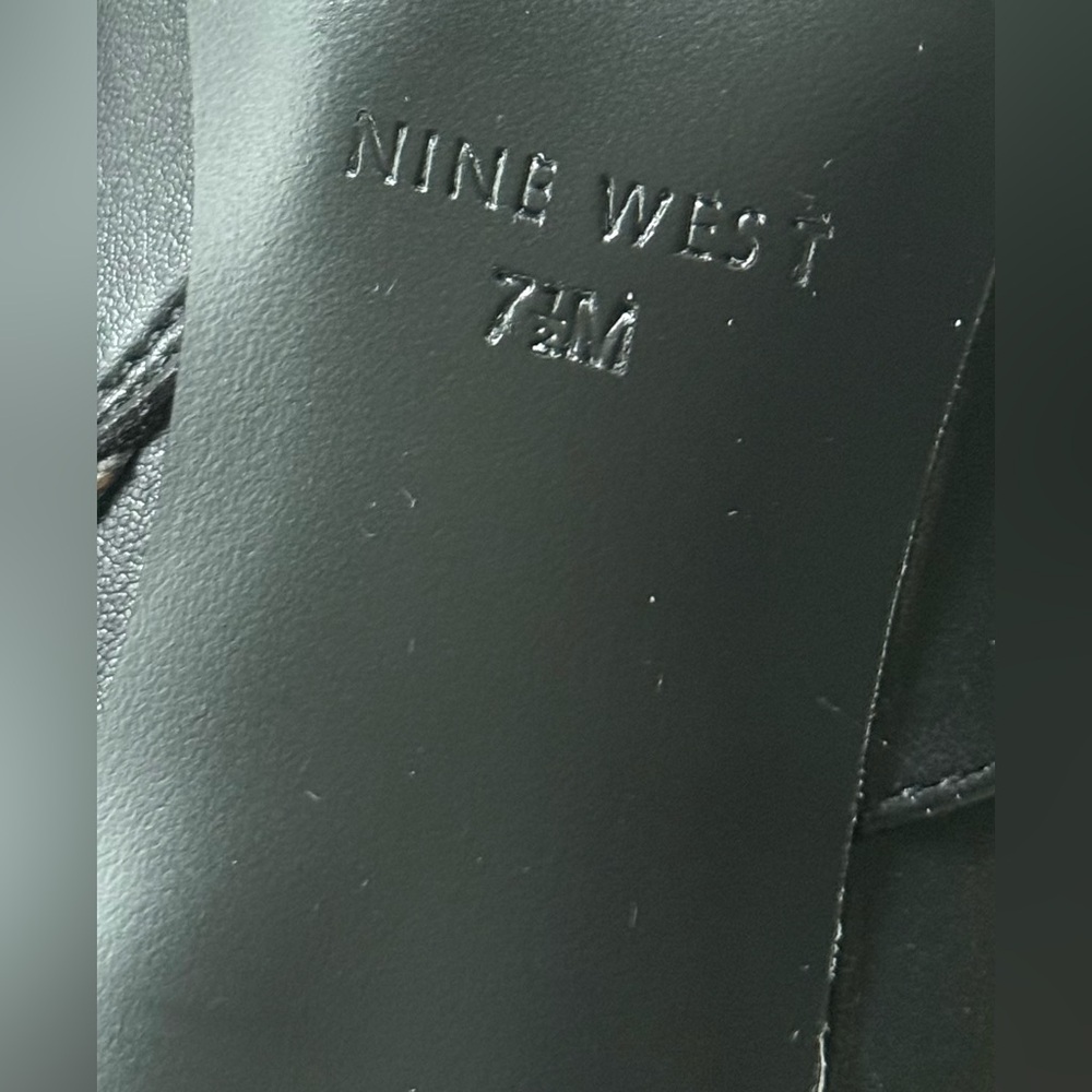 Nine West Black High Heeled Leather Booties 7.5M NWOT - Picture 6 of 6